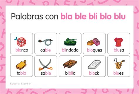 palabras con bla ble bli blo blu|oraciones con blu.